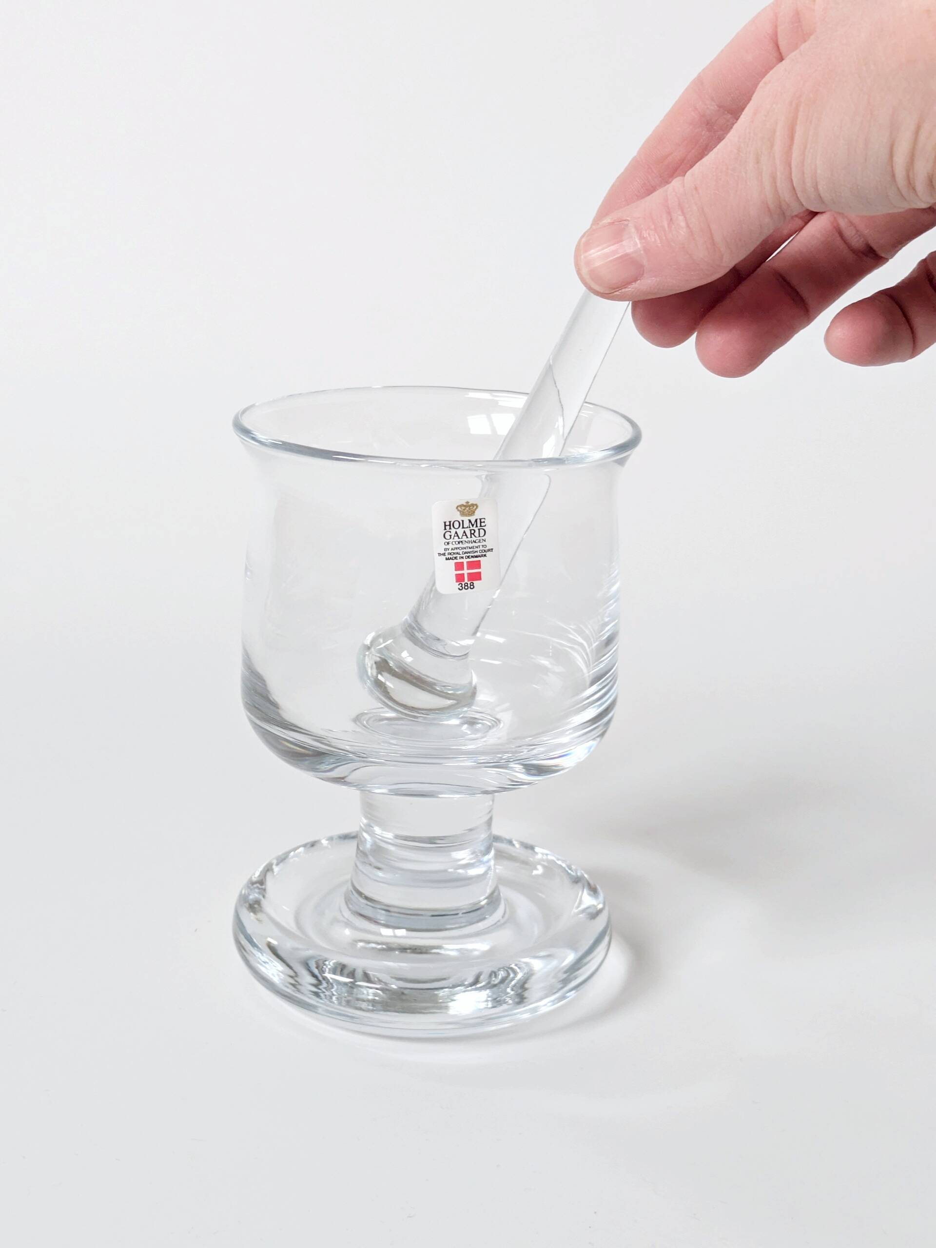 4 verres à grog et mélangeurs, Holmegaard années 70