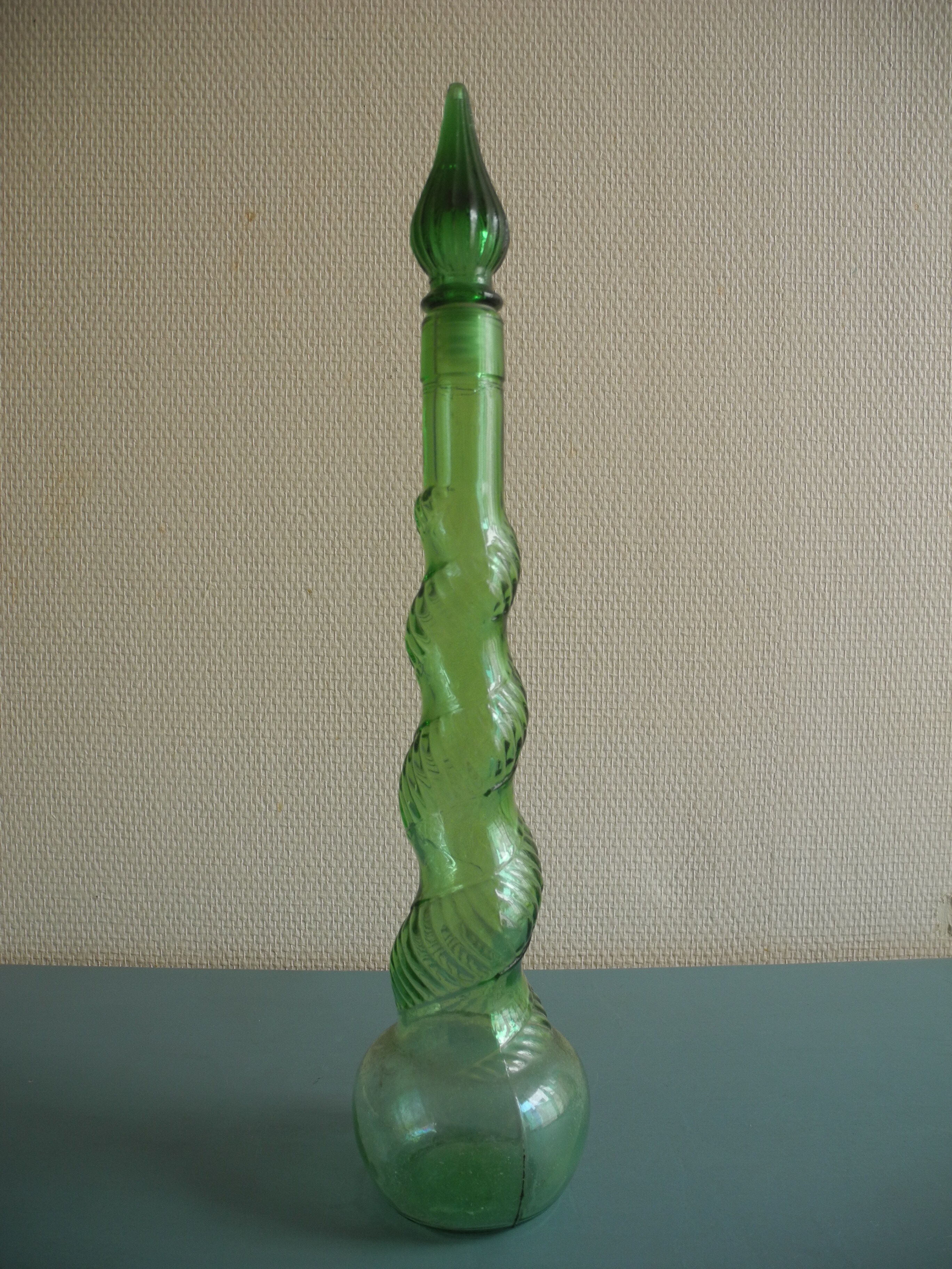 vintage carafe bottle Empoli 60s