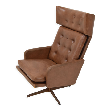 Mid-century leatherette rotatable armchair,1960's.