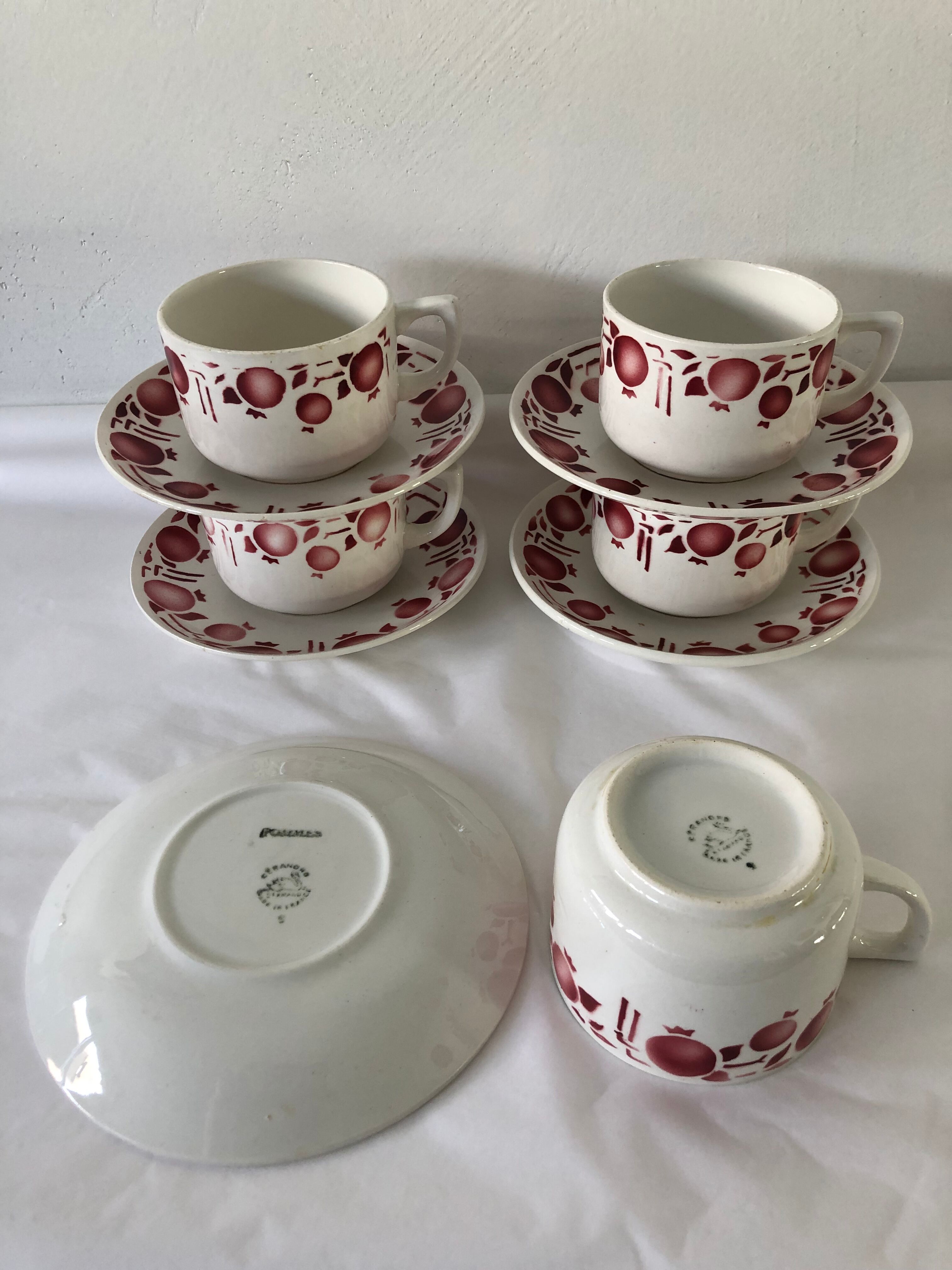 Coffee set vintage faience St Amand, France