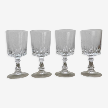 4 stemmed glasses / chiseled crystal wine