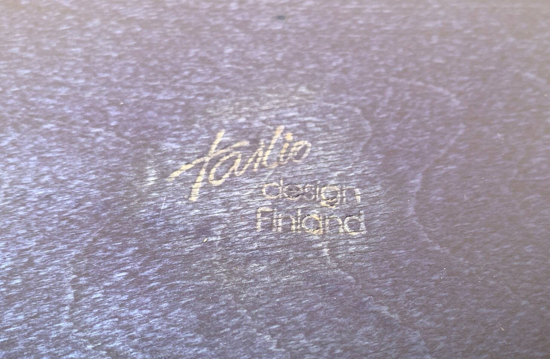 Assiette déco en bouleau finition vintage de Tailio Design, Finlande, années 1970