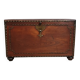 Naval officer's chest in solid mahogany-stained wood