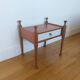 Teak bedside table with a vintage white lacquer drawer, Gautier furniture.