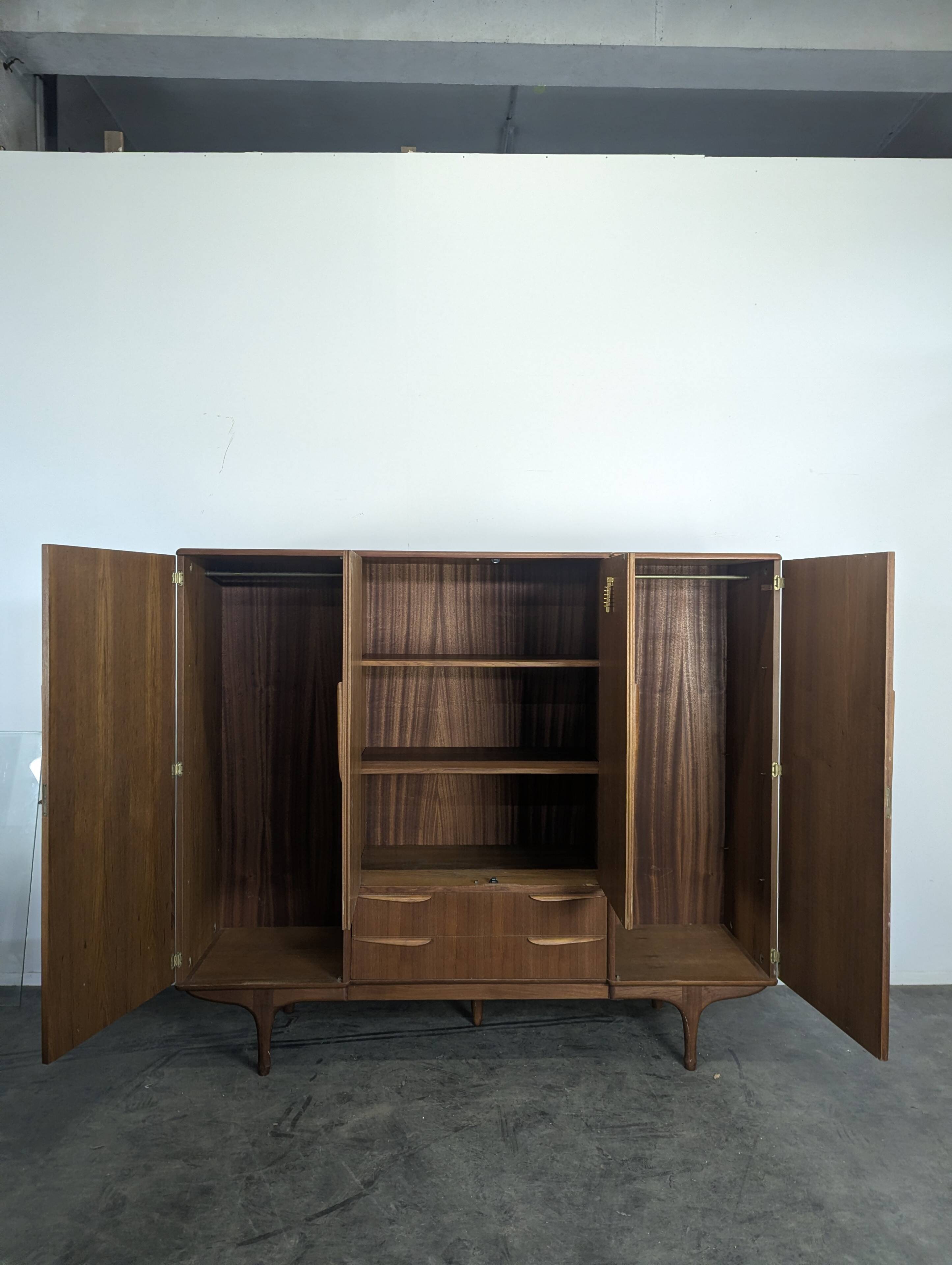 Scandinavian teak wardrobe Tricoire and Vecchione