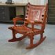 Armchair by Angel Pazmino in wood and red leather 1960's