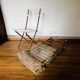Set of 4 plexiglass folding chairs by Yonel Lebovici and Bernard Berthet 1970