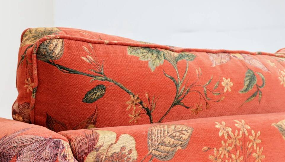 Vintage sofa bohemian style Terracotta flowers