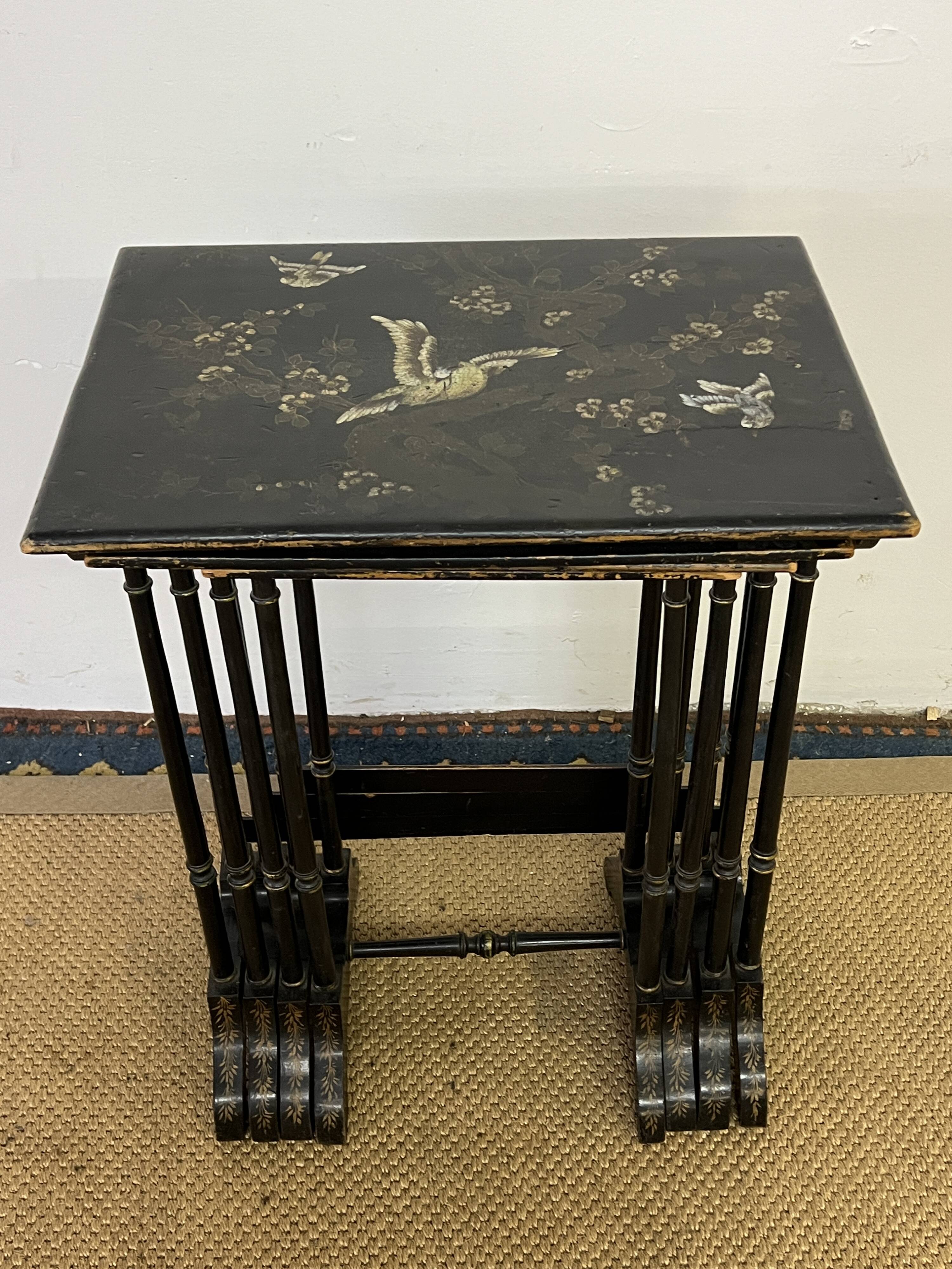 Set of 4 wooden nesting tables, Napoleon III