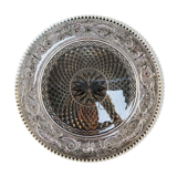 Old plate with pressed glass arabesque pie