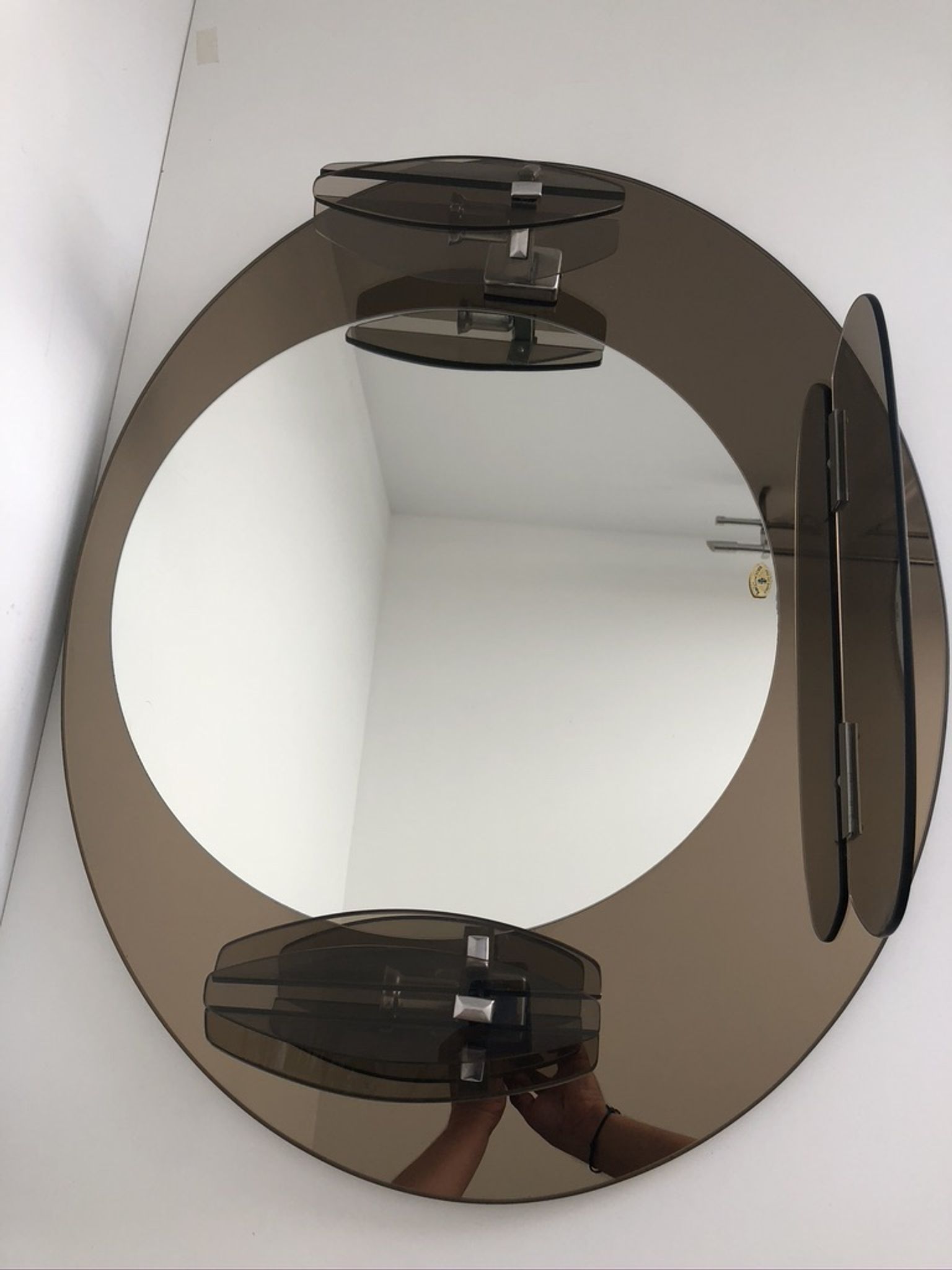 Lupi Crystal Luxor Mirror with 2 integrated wall lights and shelf
