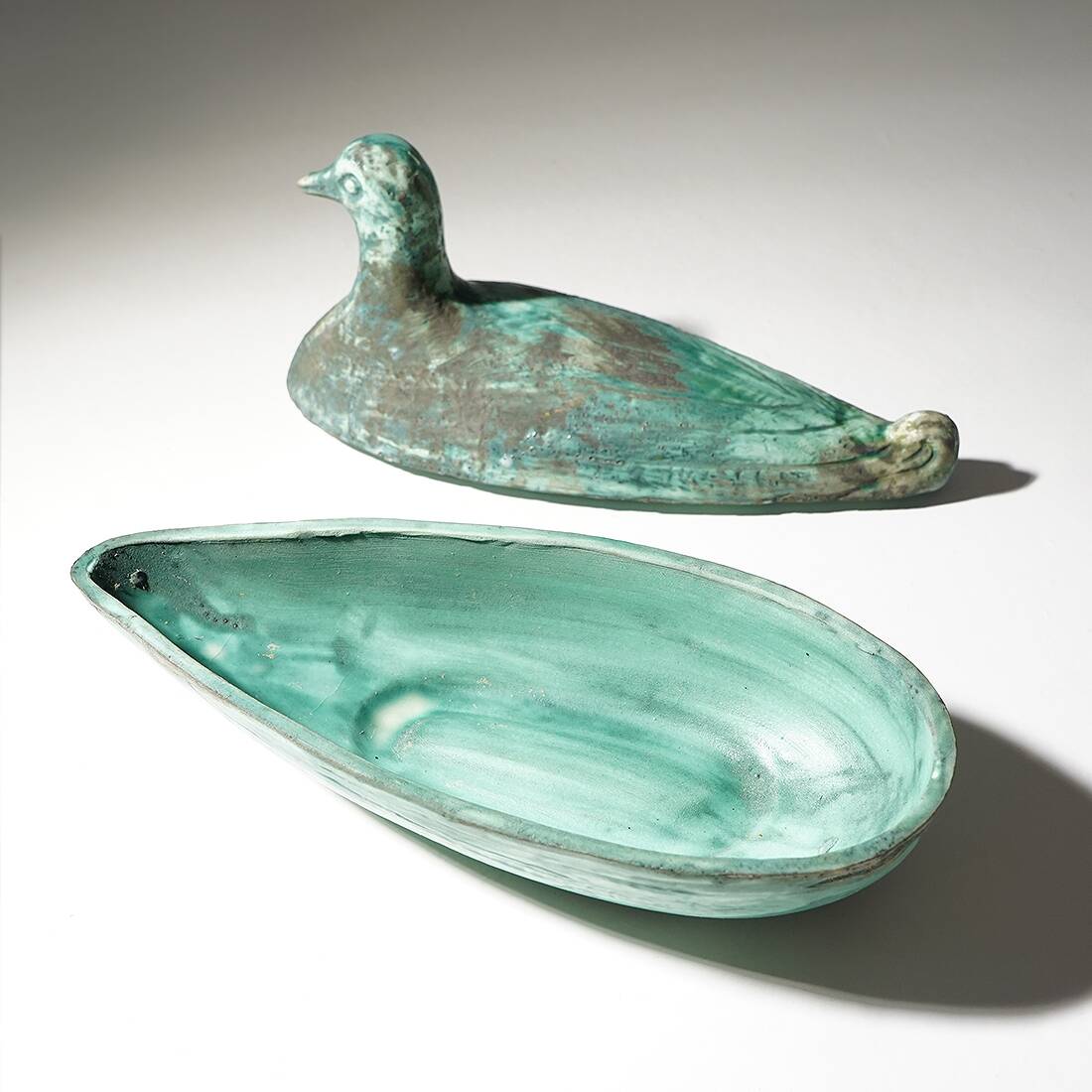 Ceramic box in the shape of a bird, 1960s