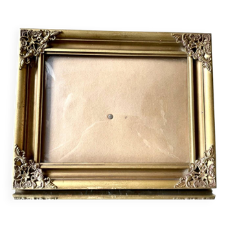 Vintage Gold colored Metal & Wood Picture Frame 30 cm x 24 cm Convex glass