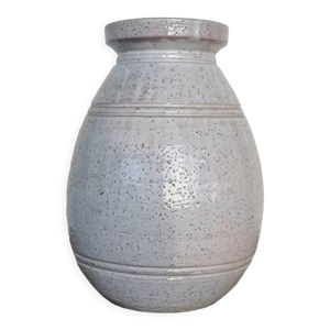 Vase émail crispé gris