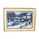 Gideon isaksson (1911-1980), scandinavian modern landscape, 1960s, oil on panel, framed