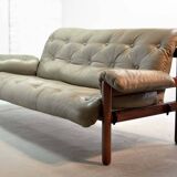 Jean Gillon Brazilian Jacarandá Wooden 3-Seat Sofa for Woodart, Brazil, 60s
