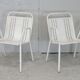 Pair of honeycomb steel armchairs. France, circa 1950.