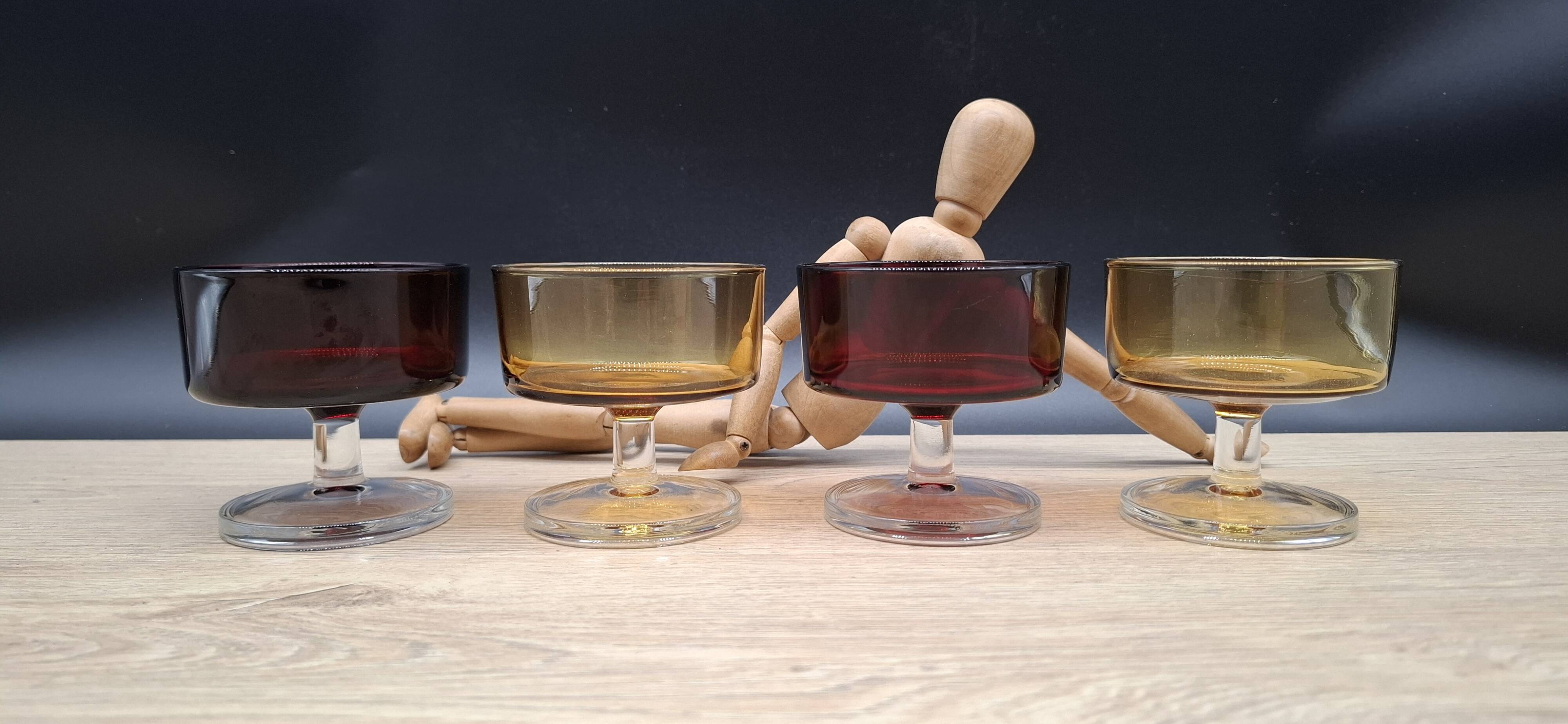 Set of 4 champagne glasses Cavalier Sweden Luminarc two-tone