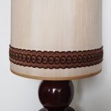 Brown ceramic foot lamp