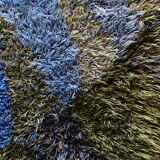 Mid-century Modern High Pile Blue Rya Rug, Sweden, 1960s