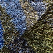 Mid-century Modern High Pile Blue Rya Rug, Sweden, 1960s