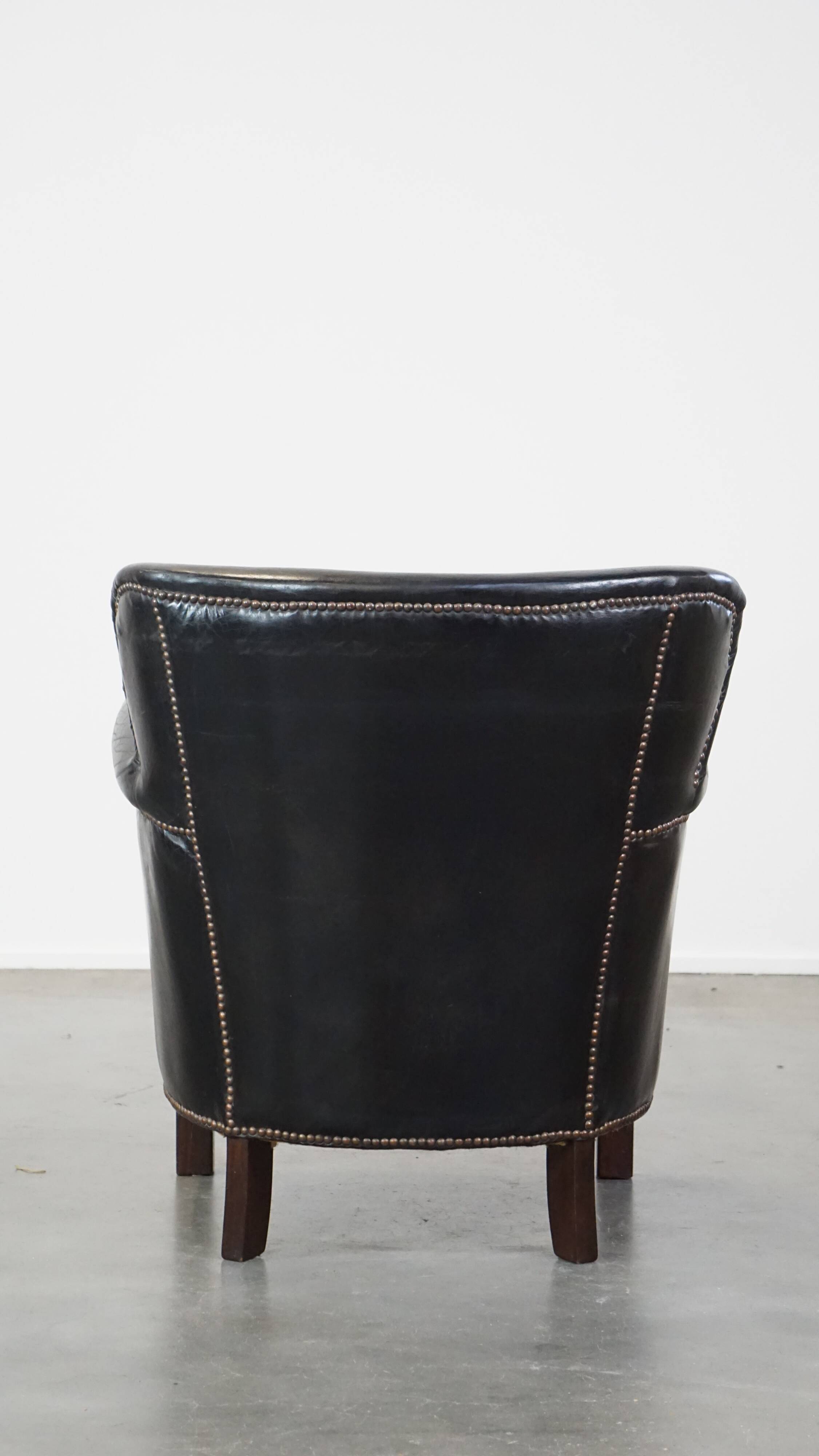 Fauteuil en cuir noir