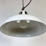 Industrial White Enamel Factory Pendant Lamp from Thorlux, 1960s