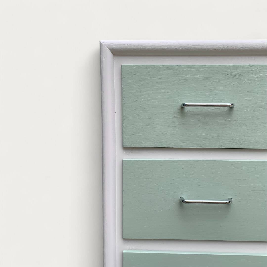 Vintage 1950s compass foot chest of drawers