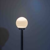 Chrome floor lamp with large opaline globe, Italy 1970s