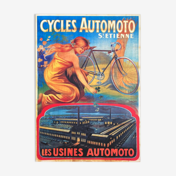 Affiche vintage cycles automoto