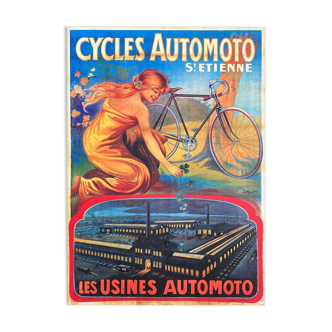 Affiche vintage cycles automoto