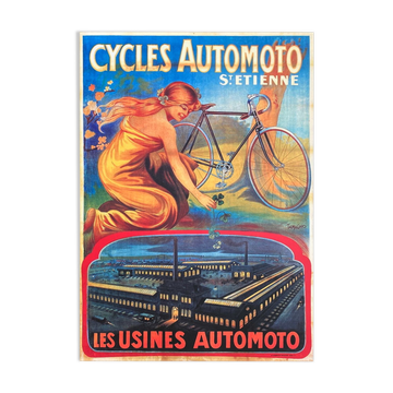 Affiche vintage cycles automoto