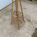 Porte manteau en rotin vintage 1970