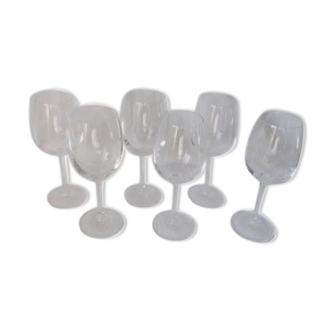 Set 6 old crystal wine glasses