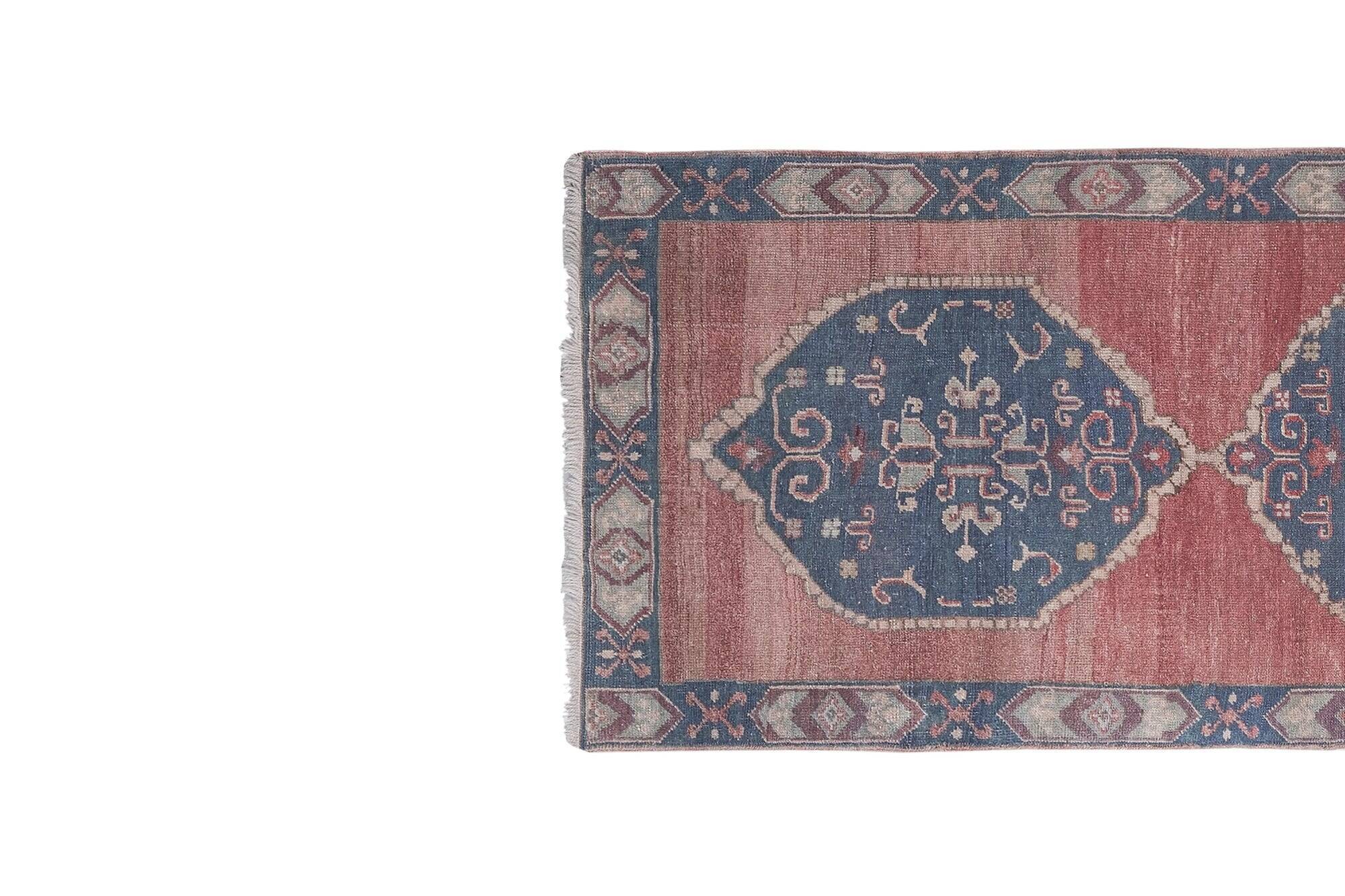 Vintage Turkish hallway rug 101x262 cm