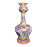 Delft, important 19th century glazed earthenware vase with cut sides