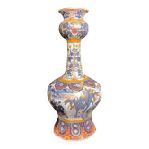 Delft, important 19th century glazed earthenware vase with cut sides
