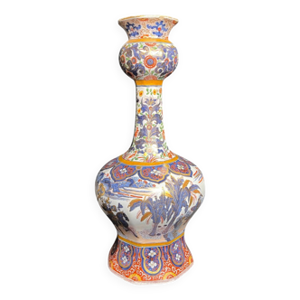 Delft, important vase pans coupés faïence émaillée XIXème