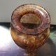 Old multilayer glass vase spotted orange brown vintage