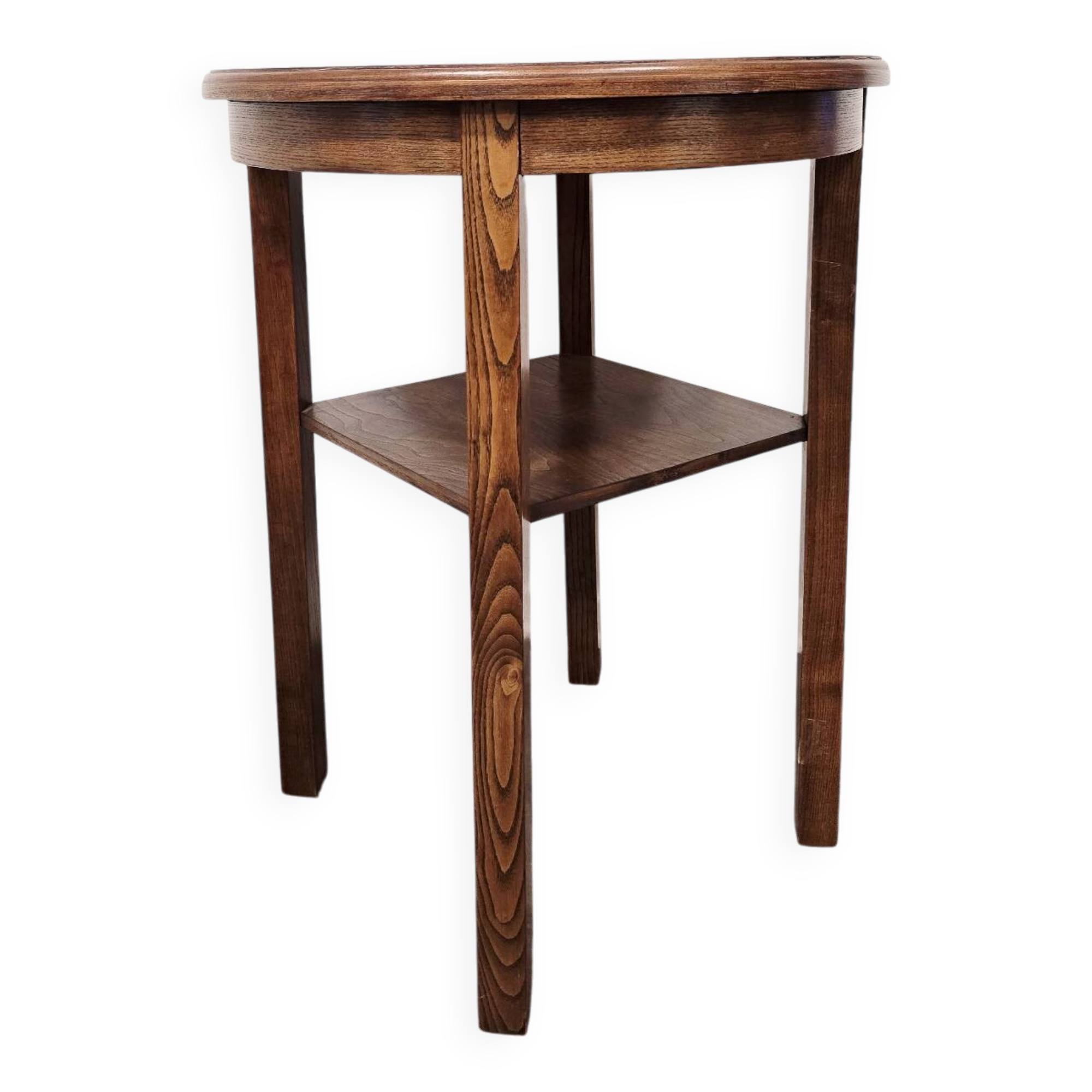 Table d'appoint en bois massif vintage des années 50