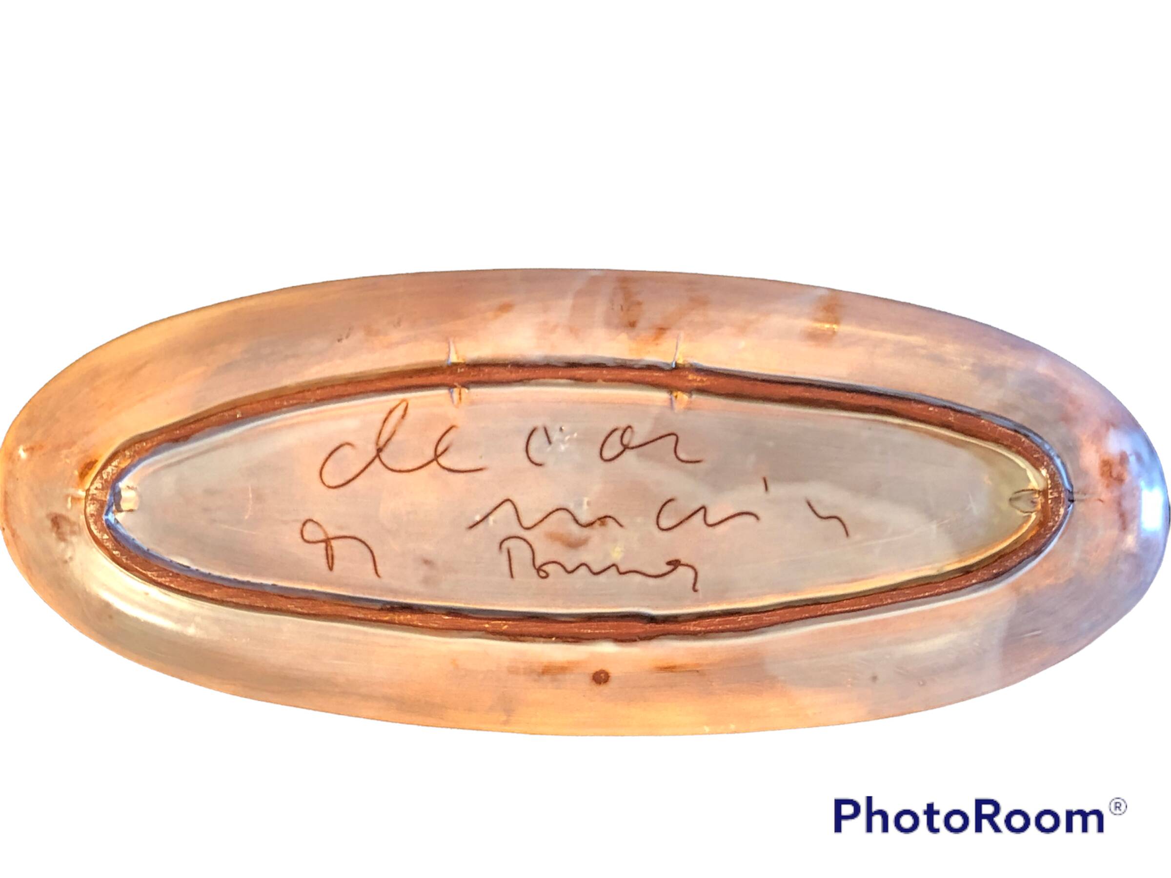 Plat de service- faïence de Vallauris- Monique Brunner-Vers 1960