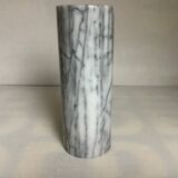 Roll vase in grey and white marble