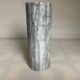 Roll vase in grey and white marble