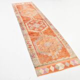 3x11 Faded Orange Anatolian Runner, Contemporary Runner Rug, 92x339 Cm