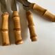 Set de 6 couteaux de table 1960 riviera manche bambou