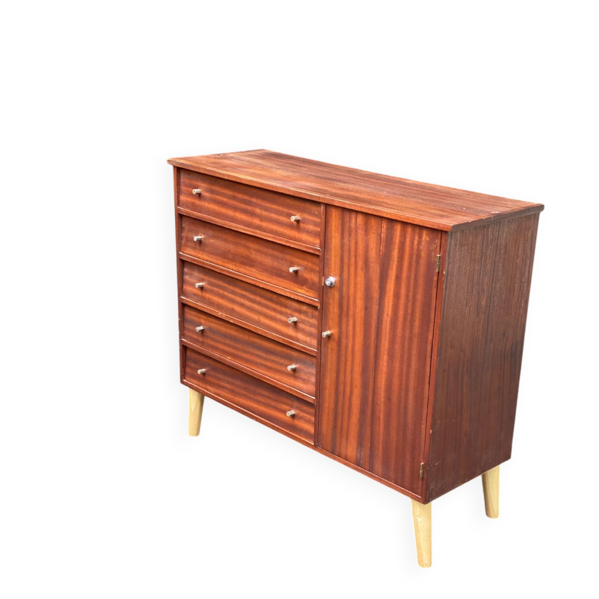Commode buffet scandinave en acajou des années 50