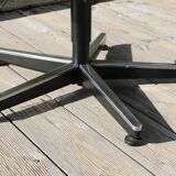 Pollock black leather reclining armchair with fixed ends