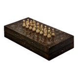 Game board with marquetry, oriental