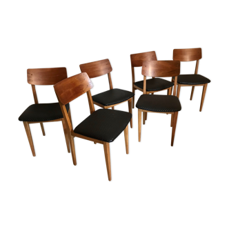 Set of 6 scandinavian chairs 1960
