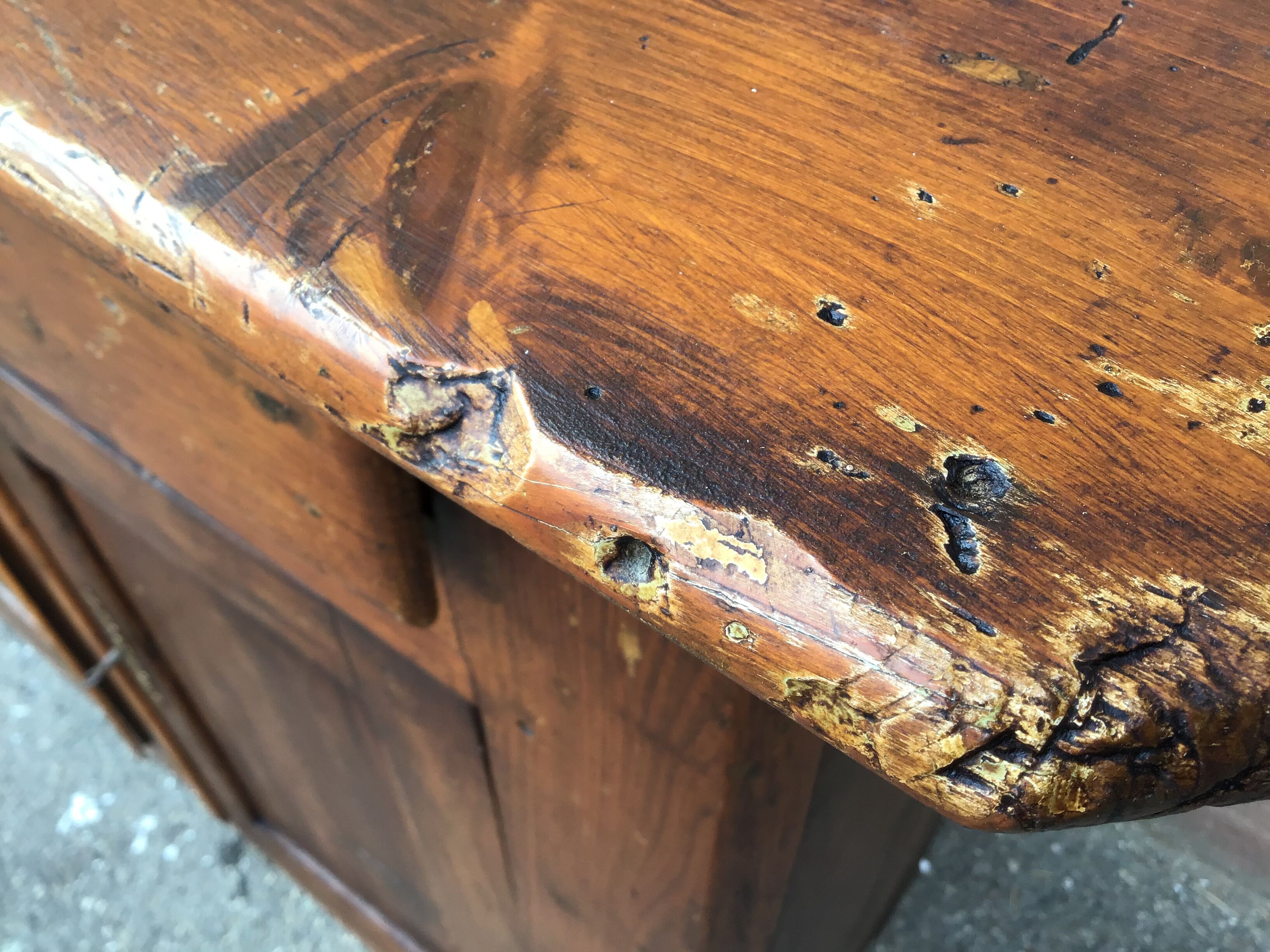 Vintage rustic fir buffet